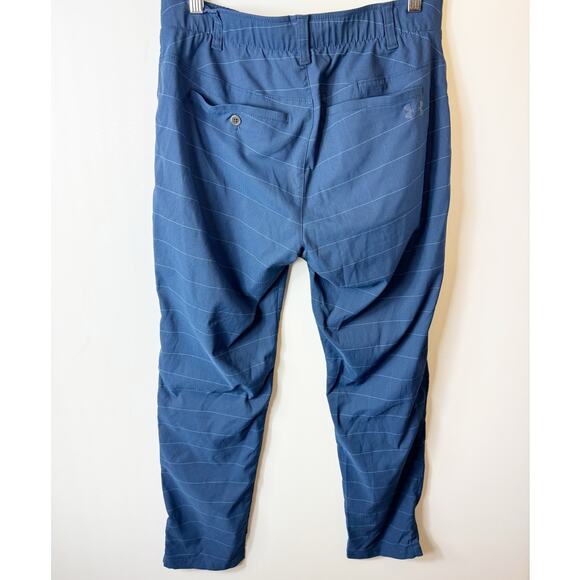 Under Armour Men's Performance Golf Pants Windowpane Striped 32x32 Navy Blue - Picture 5 of 7